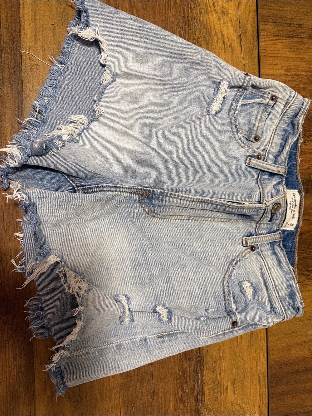 Abercrombie curve love size 26 Light Wash Distressed Denim Shorts